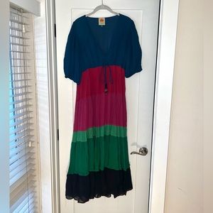 Farm Rio color block midi